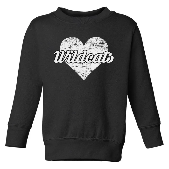 Wildcats Over Distressed Heart Villa Rica Toddler Sweatshirt