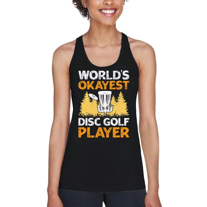 World's Okayest Disc Golf Player Women's Racerback Tank