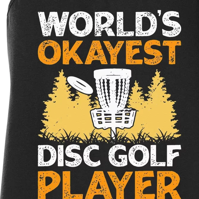 World's Okayest Disc Golf Player Women's Racerback Tank