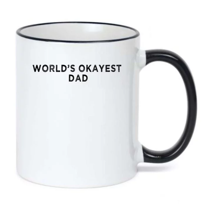 World's Okayest Dad Black Color Changing Mug