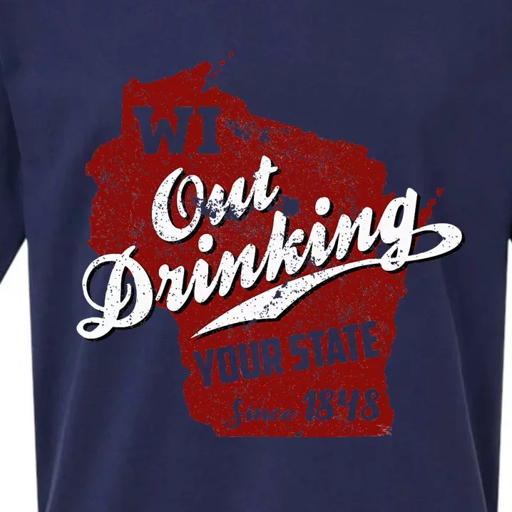 Wisconsin Out Drinking Your State Beer Group Sueded Cloud Jersey T-Shirt