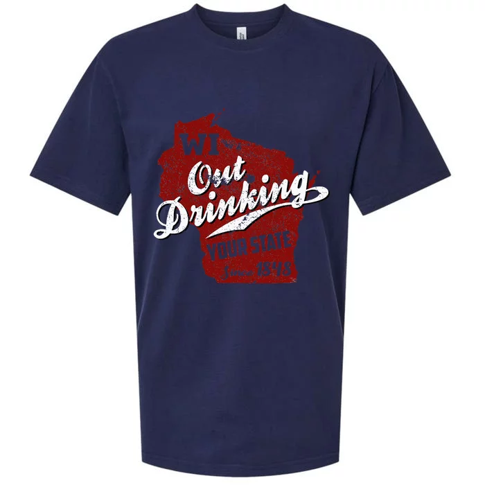 Wisconsin Out Drinking Your State Beer Group Sueded Cloud Jersey T-Shirt