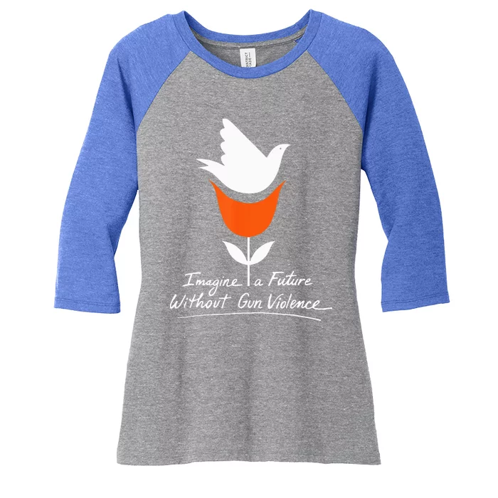 Wear Orange Day Imagine A Future Without Gun Violence Women's Tri-Blend 3/4-Sleeve Raglan Shirt