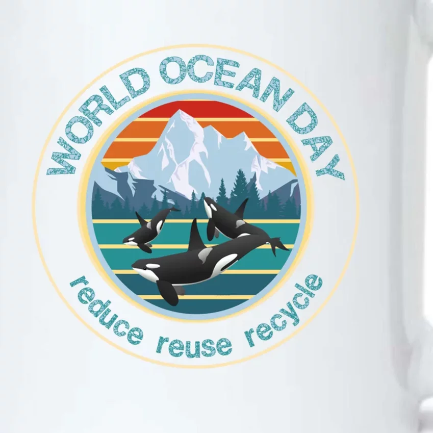 World Ocean Day Reduce Reuse Recycle Gift Black Color Changing Mug