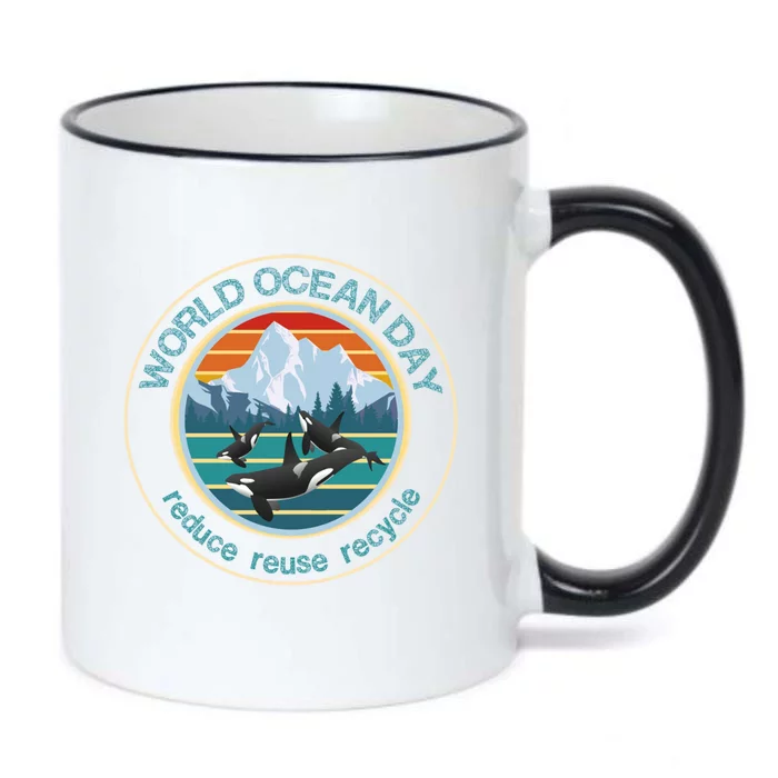 World Ocean Day Reduce Reuse Recycle Gift Black Color Changing Mug