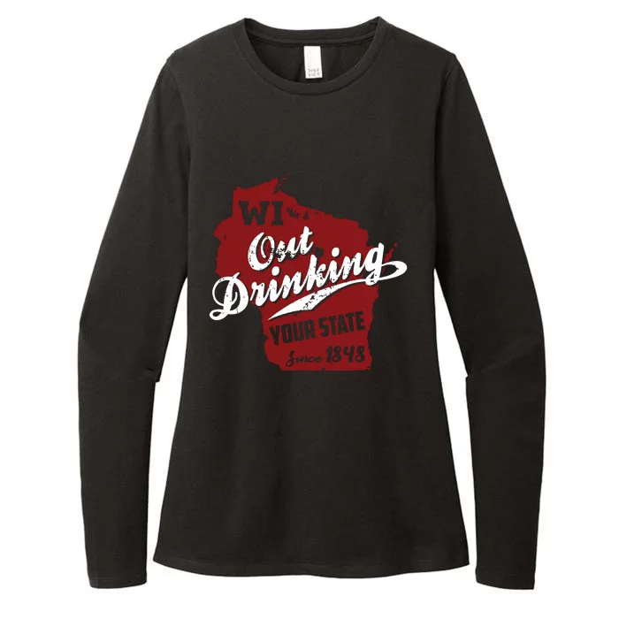 Wisconsin Out Drinking Your State Beer Group Womens CVC Long Sleeve Shirt