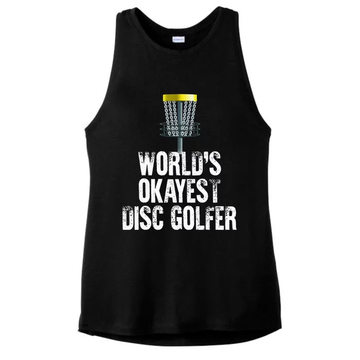 World's Okayest Disc Golfer Disc Golf Frisbee Throwing Gift Ladies Tri-Blend Wicking Tank