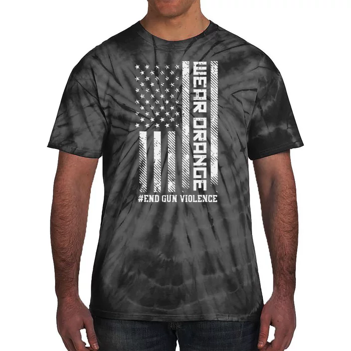 Wear Orange End Gun Violence US Flag Awareness Tie-Dye T-Shirt