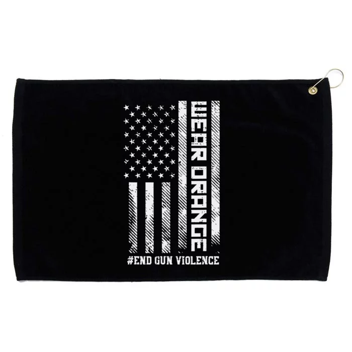 Wear Orange End Gun Violence US Flag Awareness Grommeted Golf Towel