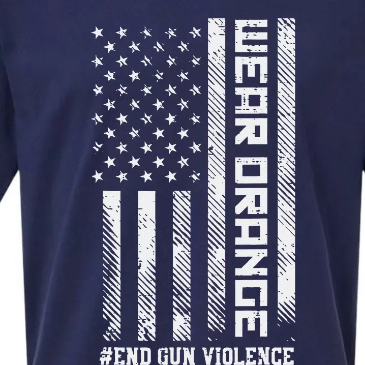 Wear Orange End Gun Violence US Flag Awareness Sueded Cloud Jersey T-Shirt