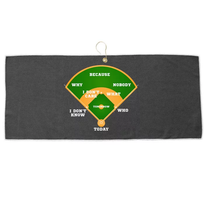 WhoS On First Baseball Diamond Fielding Large Microfiber Waffle Golf Towel