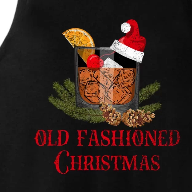 Whiskey Old Fashioned Christmas Funny Bourbon Cocktail Gift Ladies Tri-Blend Wicking Tank