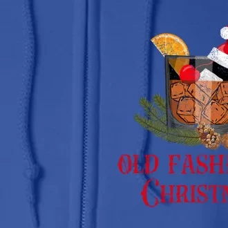 Whiskey Old Fashioned Christmas Funny Bourbon Cocktail Gift Full Zip Hoodie