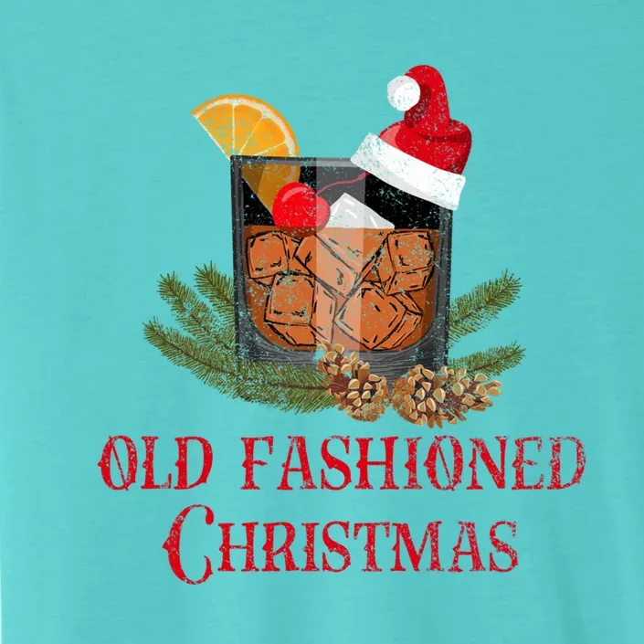 Whiskey Old Fashioned Christmas Funny Bourbon Cocktail Gift ChromaSoft Performance T-Shirt