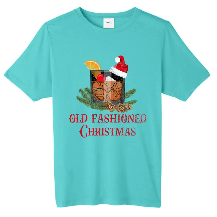 Whiskey Old Fashioned Christmas Funny Bourbon Cocktail Gift ChromaSoft Performance T-Shirt