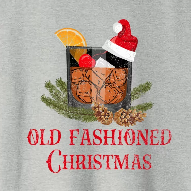 Whiskey Old Fashioned Christmas Funny Bourbon Cocktail Gift Women's Crop Top Tee