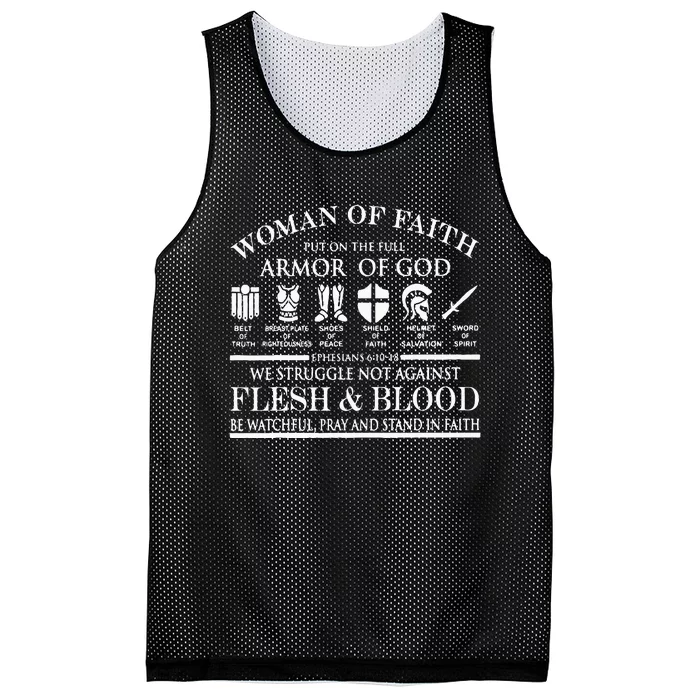 Woman Of Faith Put Of The Full Armor Of God Christian Knight Mesh Reversible Basketball Jersey Tank