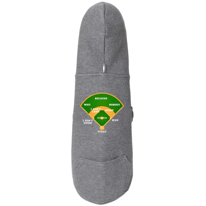 WhoS On First Baseball Diamond Fielding Card Doggie 3-End Fleece Hoodie