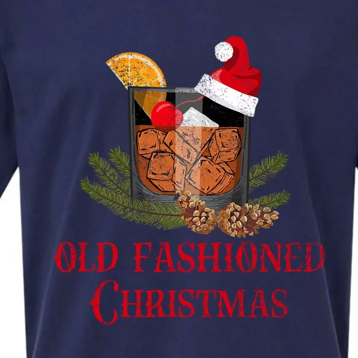 Whiskey Old Fashioned Christmas Funny Bourbon Cocktail Meaningful Gift Sueded Cloud Jersey T-Shirt