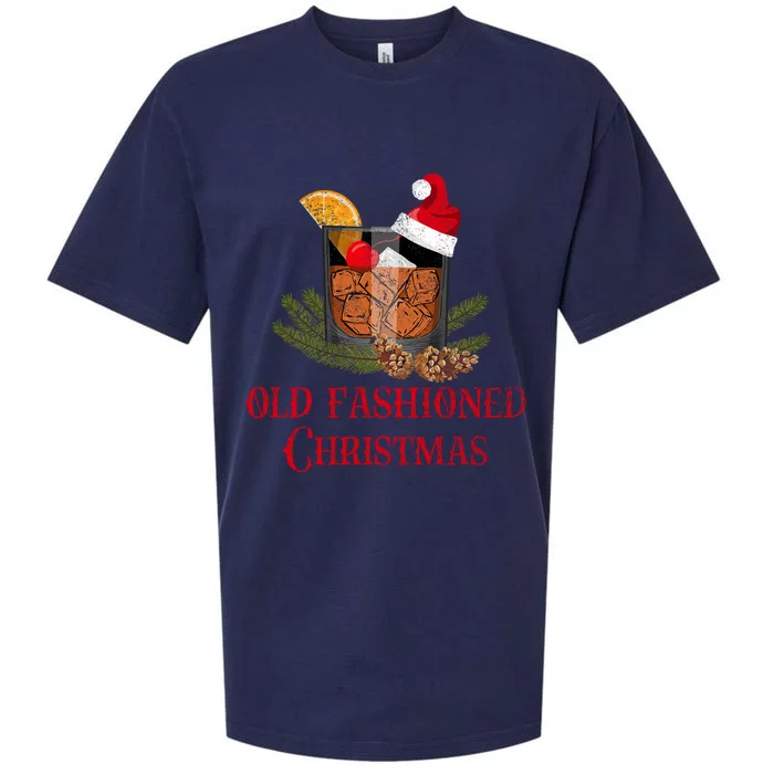 Whiskey Old Fashioned Christmas Funny Bourbon Cocktail Meaningful Gift Sueded Cloud Jersey T-Shirt