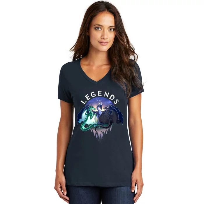 Wings Of Fire Legends Fathom Darkstalker Clearsight Women's V-Neck T-Shirt