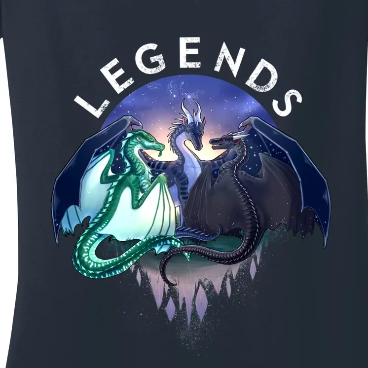 Wings Of Fire Legends Fathom Darkstalker Clearsight Women's V-Neck T-Shirt