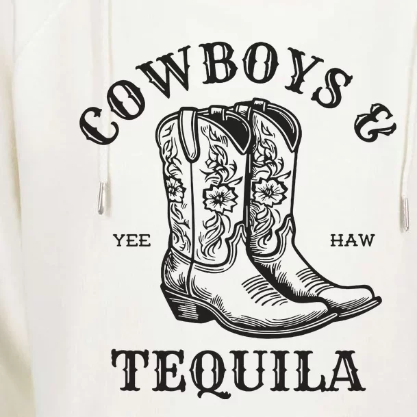 Women Outfit For Rodeo Western Country Cowboys And Tequila Tank Top Womens Funnel Neck Pullover Hood