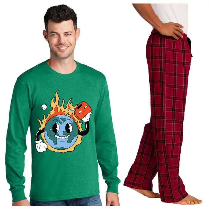 World On Fire Long Sleeve Pajama Set