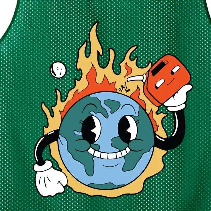 World On Fire Mesh Reversible Basketball Jersey Tank