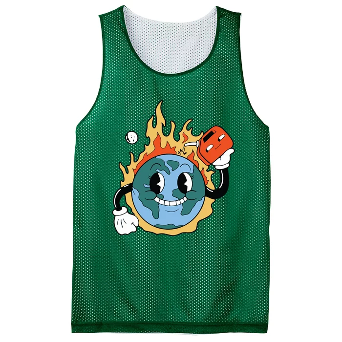 World On Fire Mesh Reversible Basketball Jersey Tank