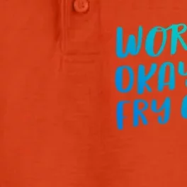 Worlds Okayest Fry Cook Funny Chef Restaurant Gift Dry Zone Grid Performance Polo