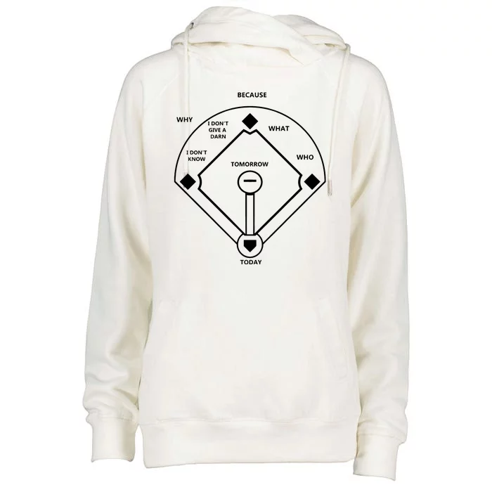 Whos On First Baseball Love Funny Classic Womens Funnel Neck Pullover Hood