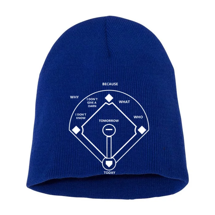 Whos On First Baseball Love Funny Classic Short Acrylic Beanie