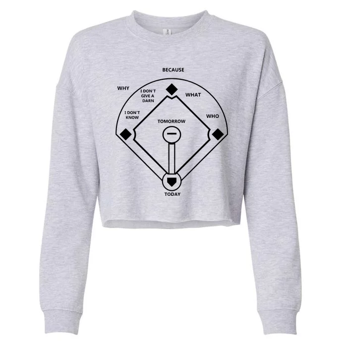 Whos On First Baseball Love Funny Classic Cropped Pullover Crew