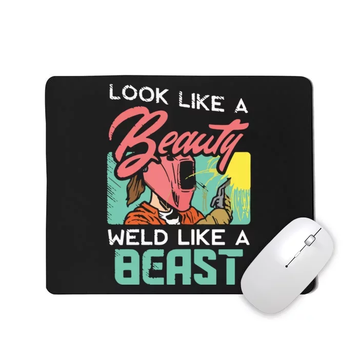 Welder Outfit For A Female Welding Welder Funny Mousepad