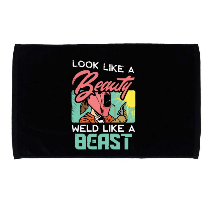 Welder Outfit For A Female Welding Welder Funny Microfiber Hand Towel