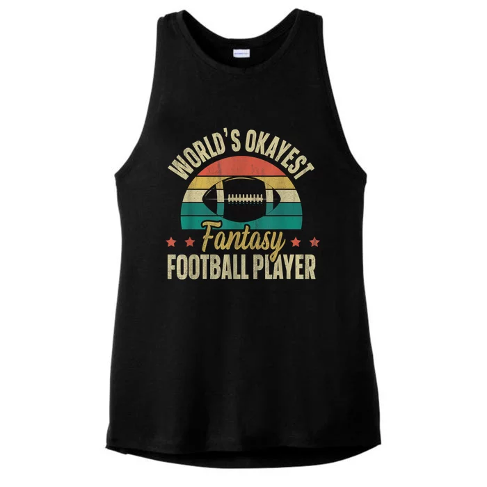 Worlds Okayest Fantasy Football Player Fantasy Football Ladies Tri-Blend Wicking Tank