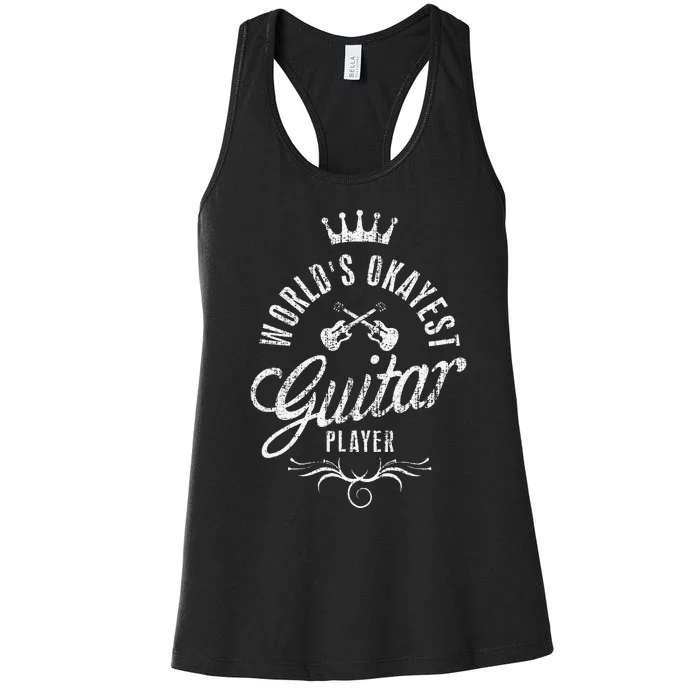 World's Okayest Guitar Player Vintage Women's Racerback Tank