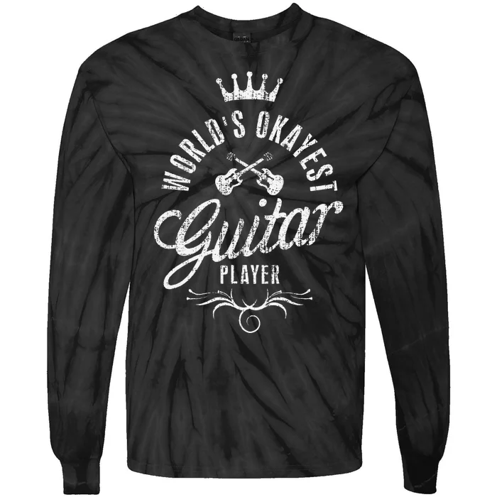 World's Okayest Guitar Player Vintage Tie-Dye Long Sleeve Shirt