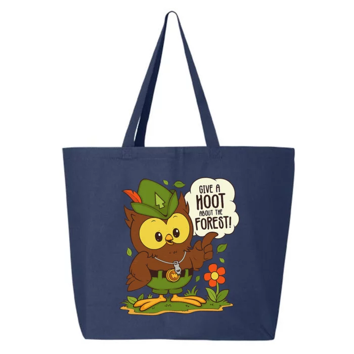 Woods.Y Owl Give A Hoot About The Forest Arbor Day Earth Day 25L Jumbo Tote