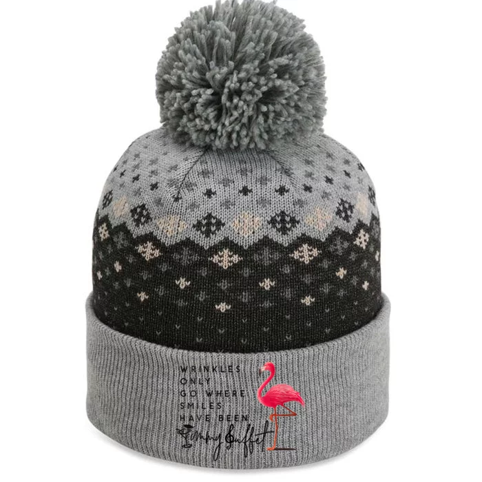 Wrinkles Only Go Where Smiles Have Been Flamingo The Baniff Cuffed Pom Beanie