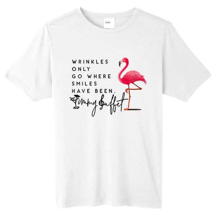 Wrinkles Only Go Where Smiles Have Been Flamingo ChromaSoft Performance T-Shirt