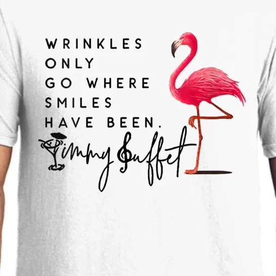 Wrinkles Only Go Where Smiles Have Been Flamingo Pajama Set