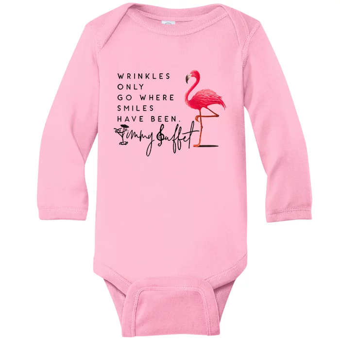 Wrinkles Only Go Where Smiles Have Been Baby Long Sleeve Bodysuit