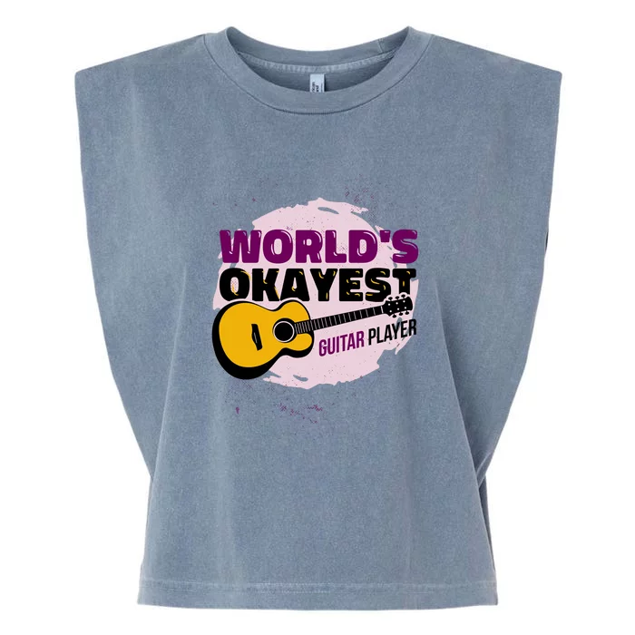 World's Okayest Guitar Player Garment-Dyed Women's Muscle Tee