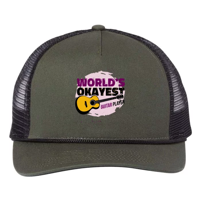 World's Okayest Guitar Player Retro Rope Trucker Hat Cap