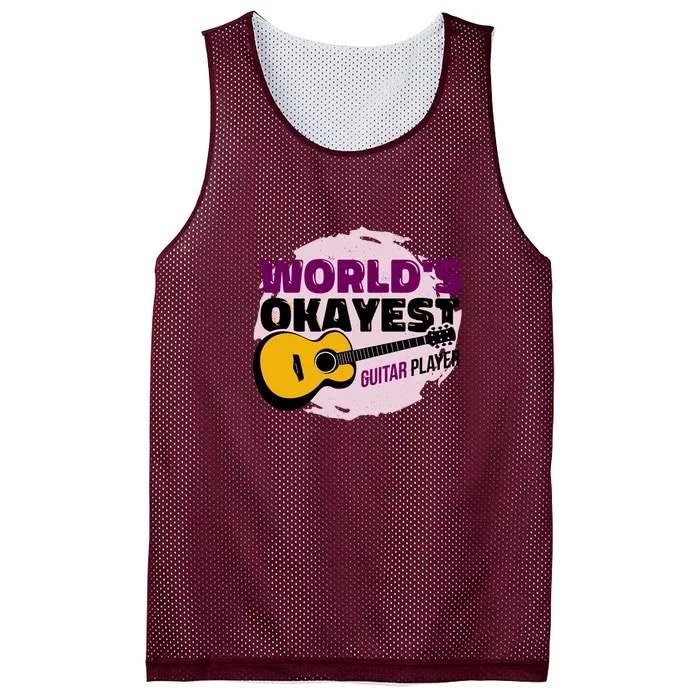 World's Okayest Guitar Player Mesh Reversible Basketball Jersey Tank