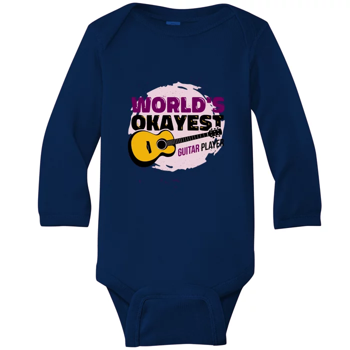 World's Okayest Guitar Player Baby Long Sleeve Bodysuit