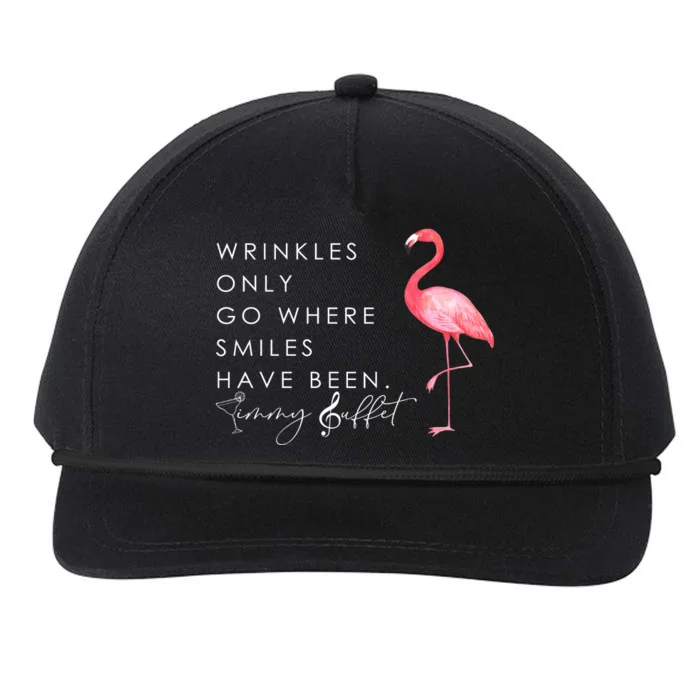 Wrinkles Only Go Where Smiles Have Been Cute Flamingo Snapback Five-Panel Rope Hat