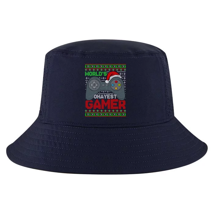 World's Okayest Gamer Funny Christmas Ugly Gaming Sweater Great Gift Cool Comfort Performance Bucket Hat